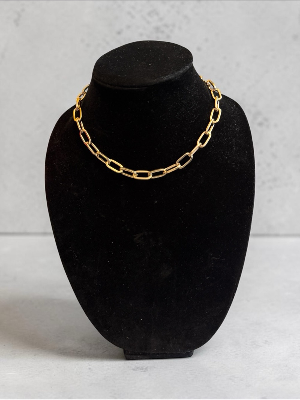 Clover Gold tone Paperclip Chain Necklace - Women Jewelry